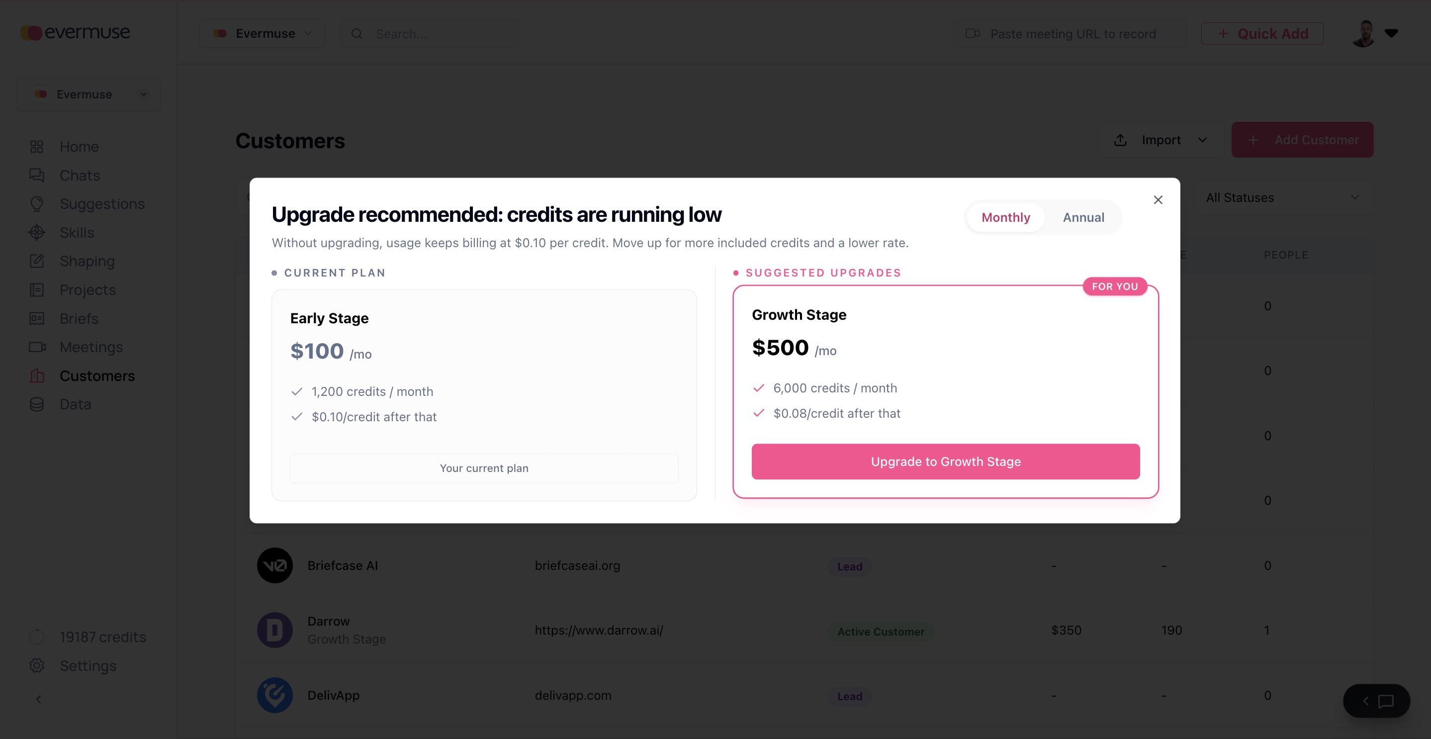 In-app plan upgrades
